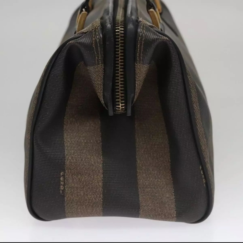 FENDI PECAN CANVAS HANDBAG BROWN/BLACK - Picture 3 of 16